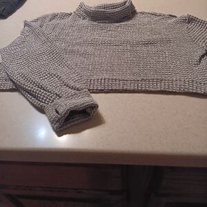 FREE PEOPLE CROP TOP TURTLENECK SWEATER SIZE SP